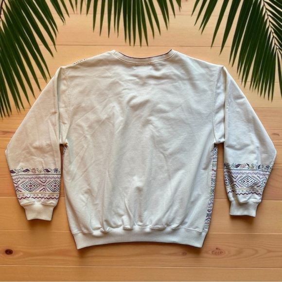 Vintage BLAST Petites Cream Floral Geometric Print Sweatshirt – Size M - Picture 6 of 12
